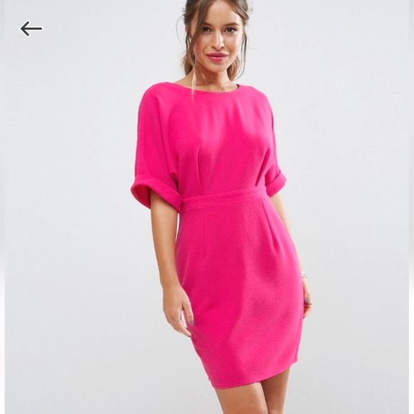 NEW Asos Pink Mini Woven Dress w/ V Back - Picture 4 of 4
